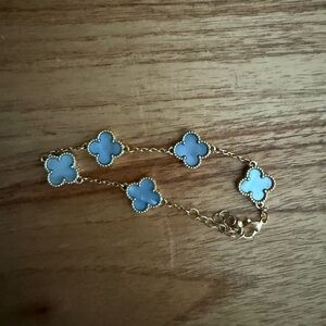 Altar'd State Gold Bracelet with Blue Charms
